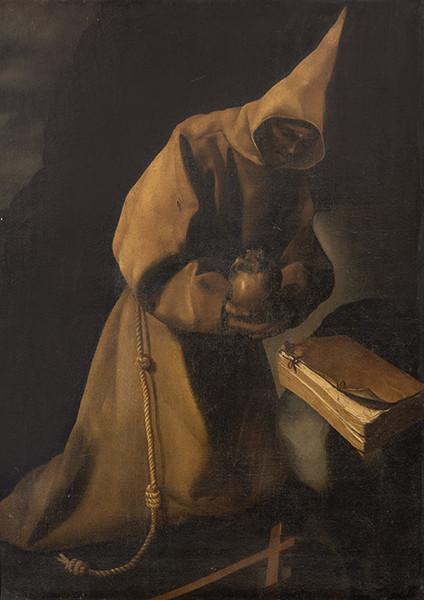 SEGUIDOR DE FRANCISCO DE ZURBARÁN S. XVII - San Francisco en meditación