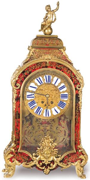 Reloj de Sobremesa Napoleón III estilo Luis XV con decoración tipo Boulle