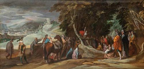  SEGUIDOR DE ABRAHAM DE BLOEMAERT S. XVII - Predicación de San Juan Bautista