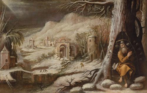 JUAN DE SOLIS - Paisaje de invierno con ermitaño