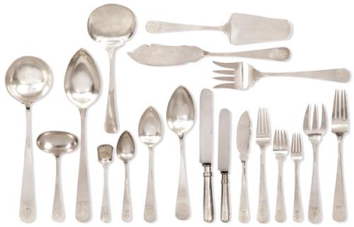 Cubertería de plata española punzonada 1ª Ley.