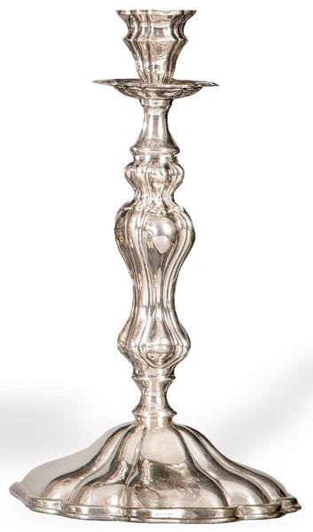 Candelero de plata española punzonada 1ª Ley de Montejo.