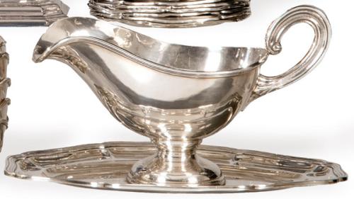 Salsera de plata española punzonada 1ª Ley de Durá