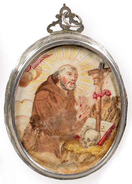 Relicario oval de plata española S. XVIII.