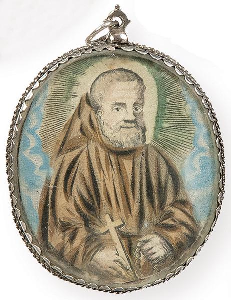 Relicario oval de plata española S. XVIII.