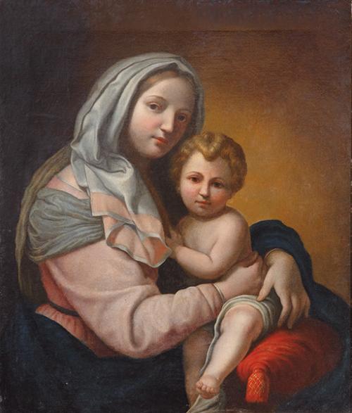  SEGUIDOR DE ONORIO MARINARI S. XVII - Virgen con el Niño