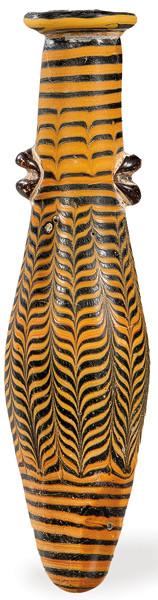 Anforisco de vidrio mosaico romano con la técnica del nucleo SS. III al V.