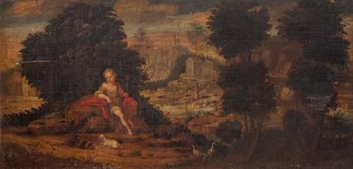  ESCUELA ANDALUZA S. XVII - Pasiaje con San Juanito