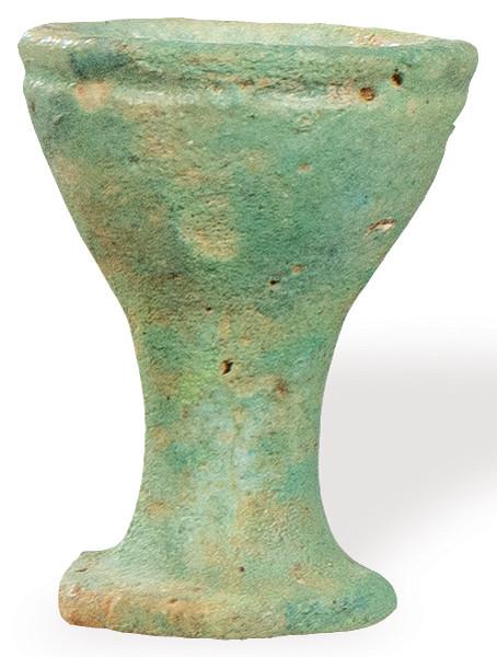  Pequeña copa cosmética en fayenza azul, Egipto finales del Imperio Nuevo 1200-1000 a.C.