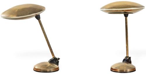 Pareja de lámparas de mesa modelo "UFO" de Aluminor