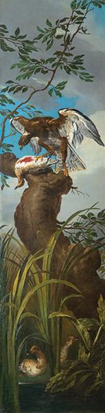 JOSÉ DEL CASTILLO - Estudio de cartón para tapiz con Águila apresando un pato