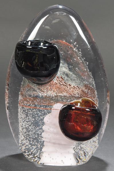 Escultura ovoide en cristal de Murano.