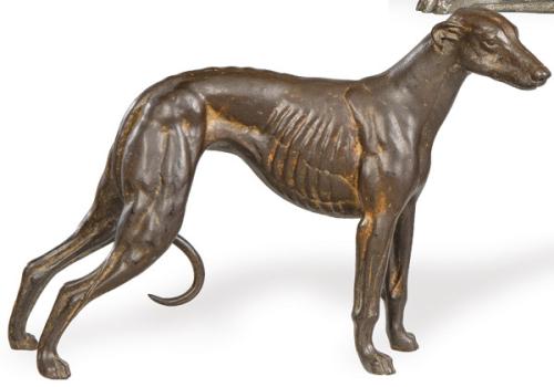 "Galgo" de bronce patinado S. XX