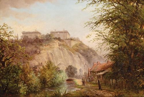 ESCUELA INGLESA S. XIX - Paisaje con el castillo de Nottingham