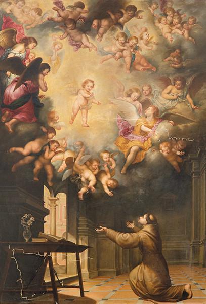  COPIA DE BARTOLOMÉ ESTEBAN MURILLO S. XIX - Visión de San Antonio