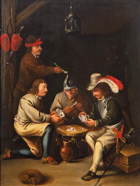 SEGUIDOR DE TENIERS S. XVIII-XIX - Jugadores de naipes