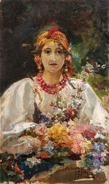 JOAQUÍN SOROLLA - Joven italiana con flores