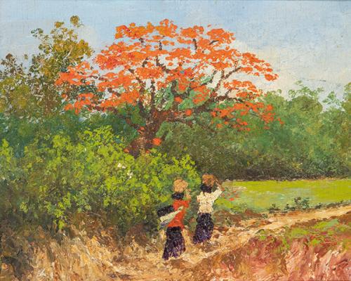 EUGÈNE GIRARDET - Paisaje africano