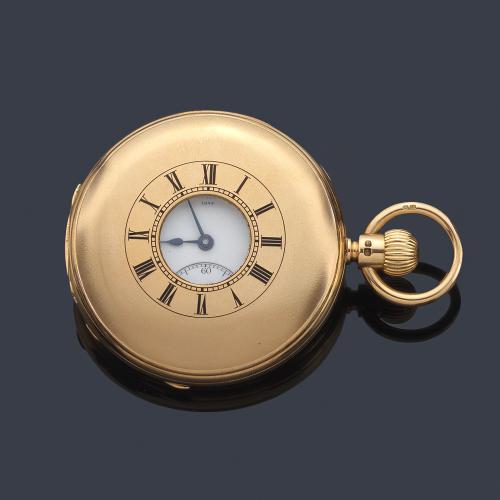 BARRIE Edinburgh  nº 1299, reloj cazador con caja en oro amarillo de 18 K.