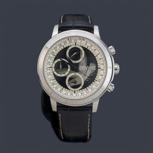  QUINTIN "La paloma de Ginebra" serie limitada de 192 ejemplares  cronógrafo de caballero con caja en acero.