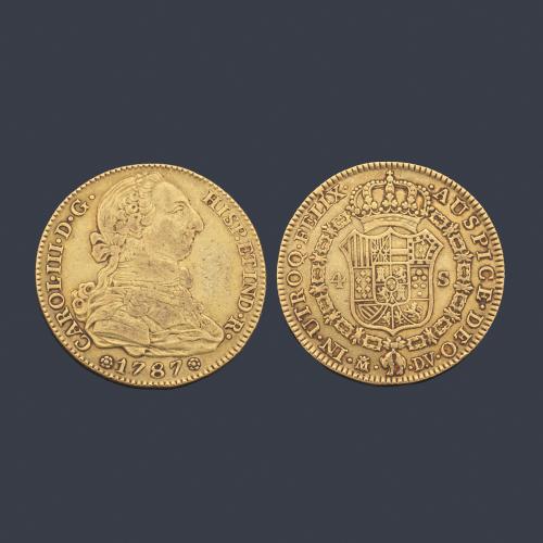 Carlos III 4 escudos, Madrid 1787 DV.