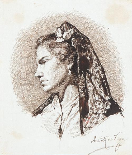 ANTONIO MARTÍNEZ DE LA VEGA - Retrato de dama