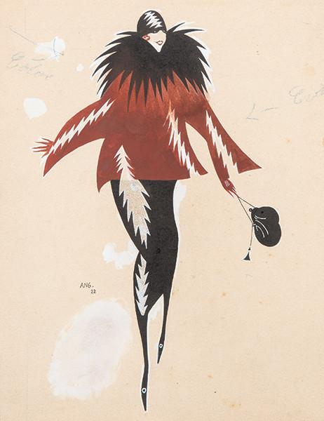 ESCUELA ESPAÑOLA PPS. S. XX - Diseño de moda . 1922