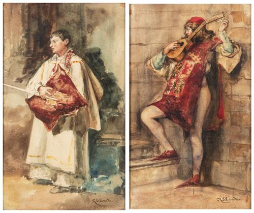 ESCUELA ESPAÑOLA PPS. S. XIX - Monaguillo y paje