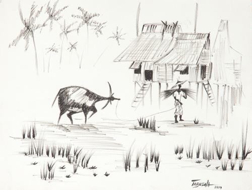 ROMEO TABUENA - Paisaje con animales