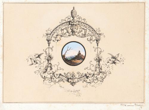 ESCUELA ESPAÑOLA S. XIX - Estudio para libro