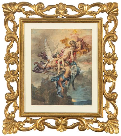 ESCUELA ESPAÑOLA S. XIX - Faetón acogido por Apolo