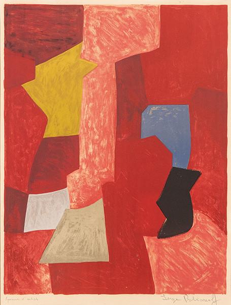 SERGEI POLIAKOFF - Composition rouge, jaune et bleue