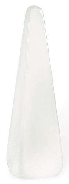  Lámpara de cristal de Murano piramidal en cristal blanco con decoración de líneas h. 1970-80