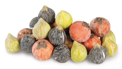 Conjunto de 23 frutas de mármol pintado