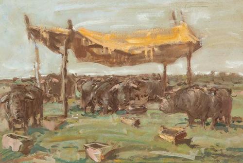  ÁNGEL GONZÁLEZ MARCOS - Toros de lidia en el abrevadero