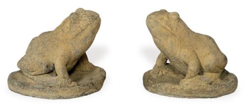 Pareja de ranas de arenisca para jardín.