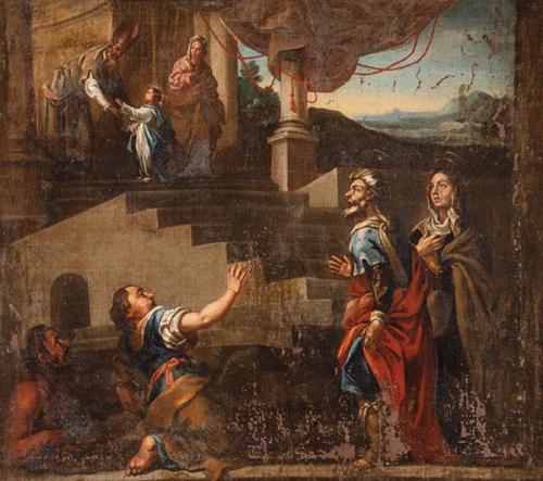  ATRIBUIDO A JERÓNIMO RUEDA - Presentación de la Virgen en el templo