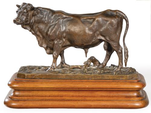 Escultura vaca bronce