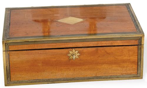 Caja escritorio de viaje victoriana S. XIX
