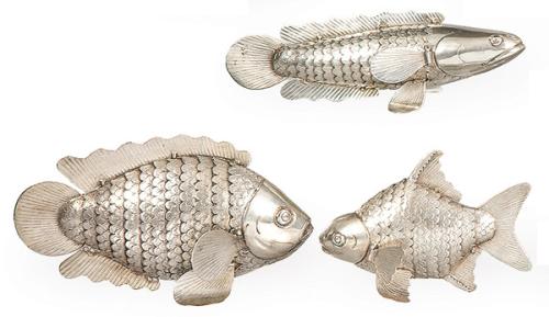 Tres peces de plata dos de ellos punzonados Ley 900