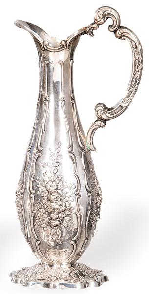 Jarra de plata española punzonada 1ª Ley.