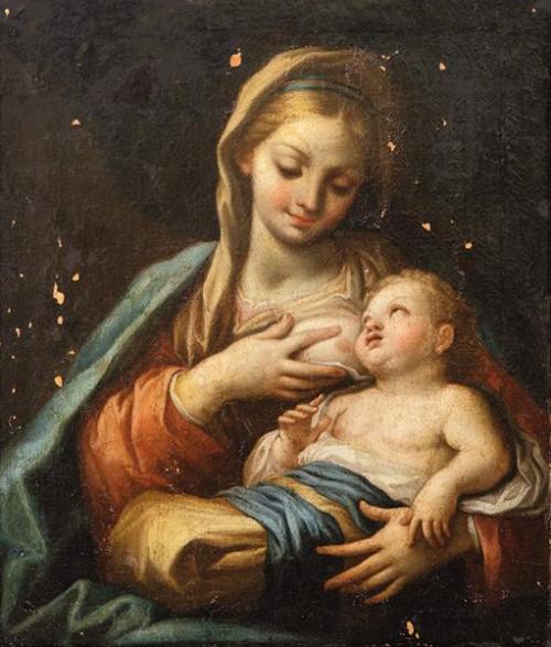  ESCUELA ITALIANA S. XVIII - Virgen con el Niño