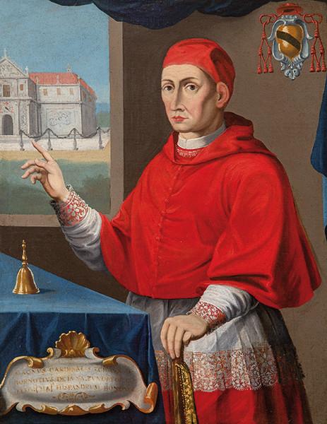 ESCUELA ESPAÑOLA PPS. S. XVIII - Retrato del cardenal Gil Álvarez de Albornoz, fundador del Real Colegio de España en Bolonia