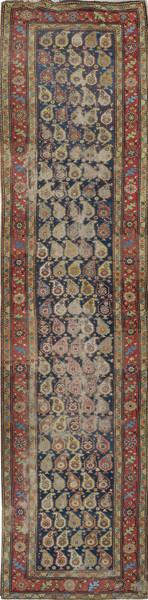  Alfombra persa de pasillo en lana tipo Hamadan.