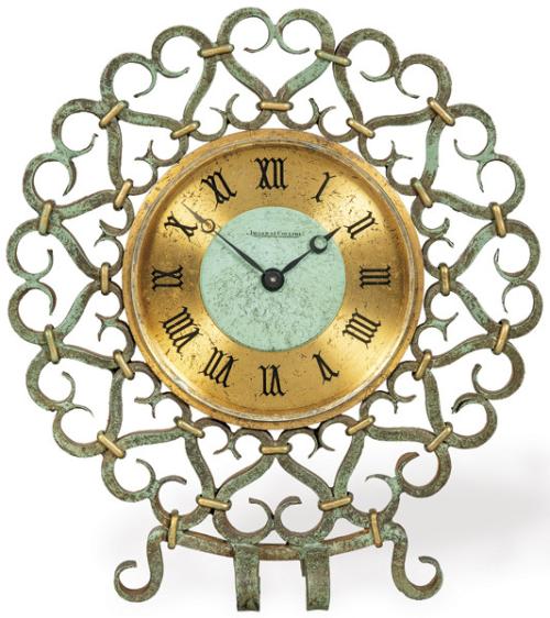 Reloj de sobremesa Jaeger-LeCoultre de 8 días. El armazón de hierro forjado fue diseñadop por Gilbert Poillerat.