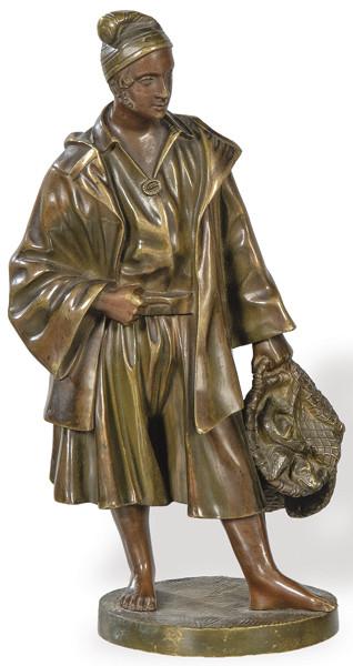  "Pescador" de bronce dorado, Escuela Europea S. XIX.