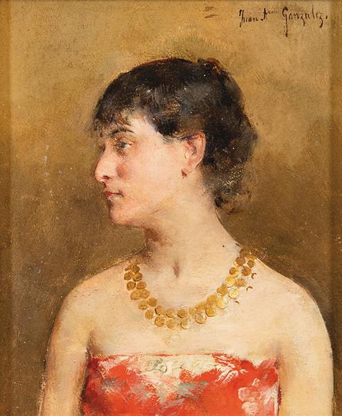  JUAN ANTONIO GONZALEZ - Retrato de dama