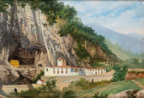 RAMÓN ROMEA Y EZQUERRA - Paisaje con monasterio