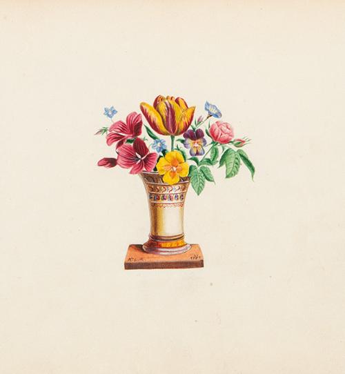  MARÍA LUISA DE LA RIVA Y CALLOL DE MUÑOZ - Jarrón con flores