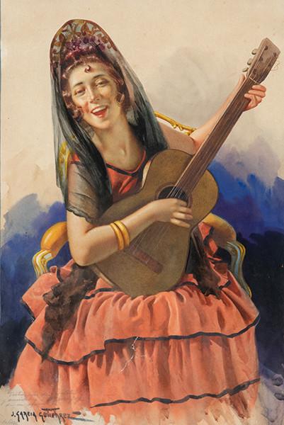 JULIO GARCÍA GUTIERREZ - Muchacha tocando la guitarra